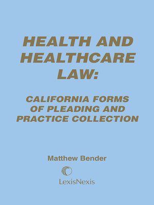 cover image of Health and Healthcare Law